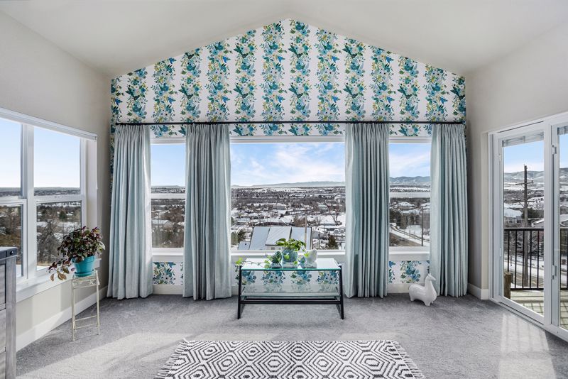 Blue floral sunroom